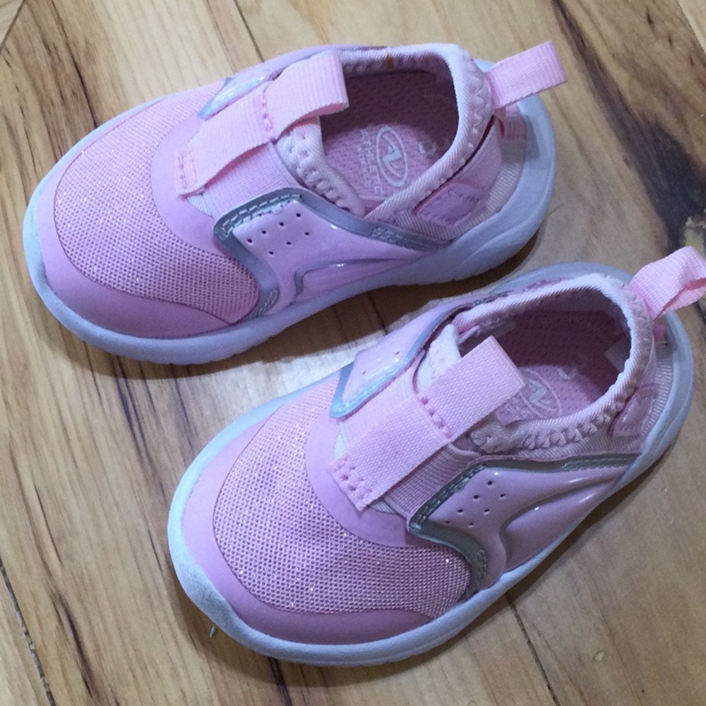 Athletic Works Pink and White Baby Walker Shoes